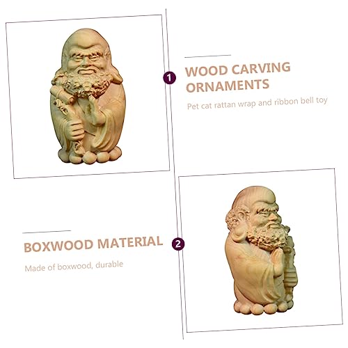 Zerodeko Hand-Carved Bodhidharma Wooden Statue Yellow Wood Decorative Ornament Meditation Home Decor for Zen Spaces Spiritual Tabletop Craft Unique