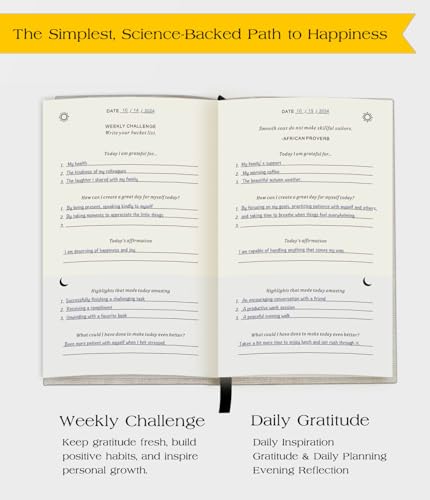 The Original Gratitude Journal - 5 Minute Gratitude Practice with Inspiring Prompts & Quotes for Mindfulness, Reflection & Personal Growth 2026 - Wellness Journal for Men & Women - color: Beige