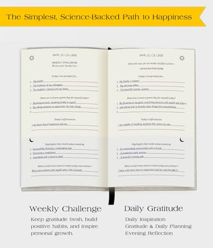 The Original Gratitude Journal - 5 Minute Gratitude Practice with Inspiring Prompts & Quotes for Mindfulness, Reflection & Personal Growth 2026 - Wellness Journal for Men & Women - color: Beige