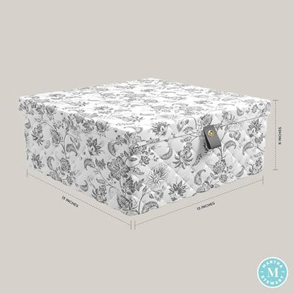 Martha Stewart Shallow Collapsible Storage Photo Organization Bin Container With Lid, Bedford Floral - size: Set of 1 Lidded Storage Organizer