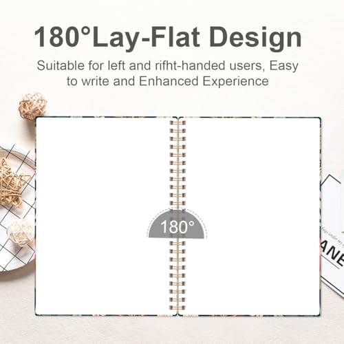 A5 Blank Notebook - 70 Sheets/140 Pages Blank Paper Notebook, 100 GSM Thick White Paper, 5.8" x 8.3" Spiral Blank Journal, Flower-B - size: 1-Pack, style: Flower-B