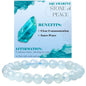 Bivei 8mm Beaded Bracelets for Women Handmade Semi Precious Natural Stone Stretch Elastic Jewelry Yoga Protection Gifts - color: Aquamarine - Calmness, size: Medium 6.8-7.3 inch