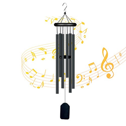 Garden Wind Chimes with 6 Aluminum Alloy Tubes and Hook,Memorial Wind Chimes for Home Decor Garden Patio Outdoor