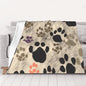 Dog Paws Print 2 Prints Throw Blanket (320g Flannel) Anti-Pilling Warm Fuzzy Blankets for Bed Sofa Couch Travel 40x30 Inch - color: Dog Paws Print 2, size: 40x30 Inch