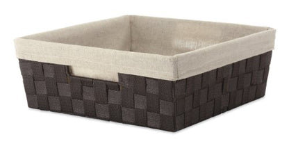 Whitmor Woven Strap Liner Shelf Tote,Storage Basket,Espresso - size: Medium