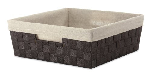Whitmor Woven Strap Liner Shelf Tote,Storage Basket,Espresso - size: Medium