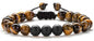 Men Women 8mm Tiger Eye Stone Beads Bracelet Elastic Natural Stone Yoga Bracelet Bangle - color: Tiger Eye Matte-21018