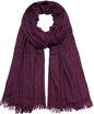 Women Summer Scarfs Lightweight Large Long Gauze Shawl Linen Beach Wrap Plain 75”×43” - color: Dark Purple