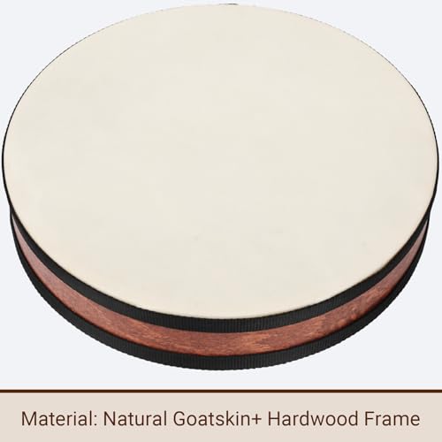 12 Inch Professional Ocean Wave Drum - Goatskin Drum with Steel Beads, Natural Sound Instrument for Meditation Relaxation Yoga, Includes Carry Bag(12in) - size: 12in