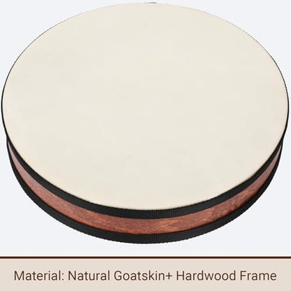 12 Inch Professional Ocean Wave Drum - Goatskin Drum with Steel Beads, Natural Sound Instrument for Meditation Relaxation Yoga, Includes Carry Bag(12in) - size: 12in