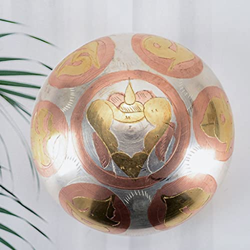 White Copper Buddha Sound Bowl Singing Bowl Copper Bowl Yoga Meditation Singing Bowl for Healing Prayer Relaxaion Healing，White 10cm