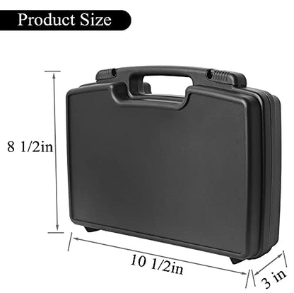 Small Hard Case with Foam, 10" Lightweight Pluck Foam Padded Protection Carrying/Storage Case - Customizable Interior for GoPro, Camera, iPhone, Tablet, Black - Outer Size:10.5” x 8.5” x 3” - style: Inner 10" X 6.2" X 2.8"