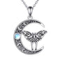 Witch Knot/Trinity/Triple Moon Necklace S925 Sterling Silver Protection Jewelry Gifts for Women - style: Luna Moth