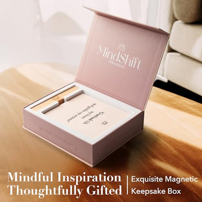 Positive Affirmation Cards with Wooden Display Stand, 88 Mindful Quotes for Daily Reflection, 720 GSM Inspirational Cardstock, Personal Growth & Office, Home Decor Gift for Men & Women