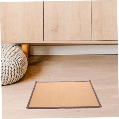 Cabilock Woven Meditation Cushion Mat Natural Bamboo Floor Pad for Comfortable Sitting Thick for Yoga Home and Meditation Activities