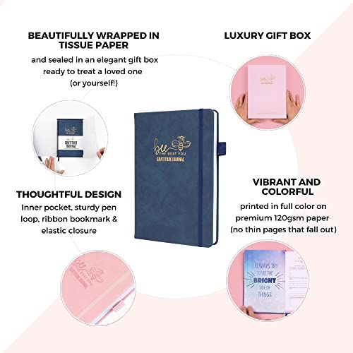 Gratitude Journal For Women - Guided Daily Journals For Self Care , Health , Wellness , Discovery , Mindfulness , With Personal Reflection Prompts , Positive Quotes & Affirmations - color: Blue Suede