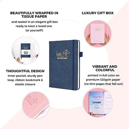Gratitude Journal For Women - Guided Daily Journals For Self Care , Health , Wellness , Discovery , Mindfulness , With Personal Reflection Prompts , Positive Quotes & Affirmations - color: Blue Suede