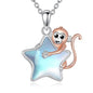 Animal Necklace 925 Sterling Silver Pendant Jewelry Gift for Women Animal Lover - style: Monkey
