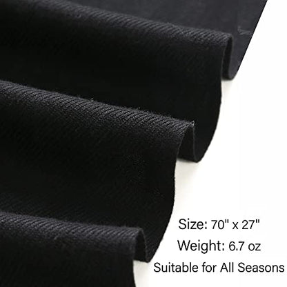 Soft Silky Pashmina Shawl Wraps Solid Colors Scarf for Wedding Evening Dresses - color: B-black