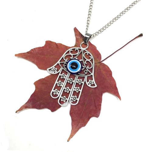 Healing Stress Anxiety Meditation Grounding Energy Gemstone Necklace Series - color: HAMSA Pendant