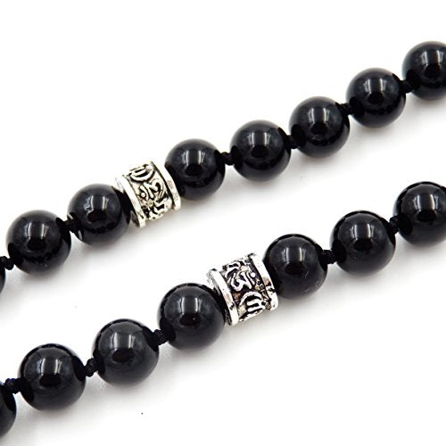 mala Beads Necklace for Women Man, mala Bracelet, Prayer Beads Necklace - color: black onyx