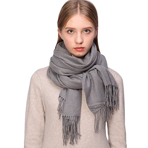 RIIQIICHY Women's Scarf Pashmina Shawls and Wraps for Evening Dress Bridesmaid Wedding Bridal Winter Warm Long Large Scarves - color: Gray