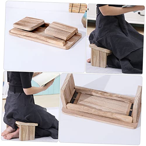 VICASKY Stool Foldable Wooden Bench Portable Zen Seat for and Prayer Non-Slip Design Suitable for Home Use