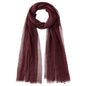 Nydotd Women Summer Cotton Linen Scarf Crinkle Long Beach Shawl Wrap hijab with Fringe - color: Deep Burgundy