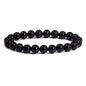 Justinstones Gem Semi Precious Gemstone 8mm Round Beads Stretch Bracelet 7 Inch Unisex - color: A Grade Black Tourmaline