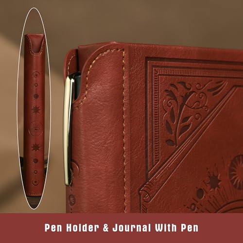 TIEFOSSI Lined Journal Notebook for Women Men, Leather Journal with Pen, A5 Evil Eye Hardcover Notebook for Work, Journaling, Travel & School, 100 GSM Thick Paper, 320 Numbered Pages, 6.2 x 8.3 in - color: Brown