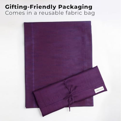 Luxe Shine™ by D'Moksha Purple Table Runner 120 Inches Long, Elegant Silk Table Runner, Machine Washable, 14 x 120 Inch for Dresser, Dining- Summer, Father's Day - color: Purple, size: 14 X 120 Inch