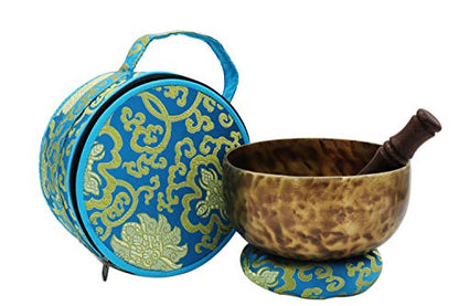 KHÜSI ~ 7” Hand-hammered -Tibetan Singing bowls set-Meditation Kit for Chakra Healing and ZEN - Hand made singing bowl gift set, with carry bags.