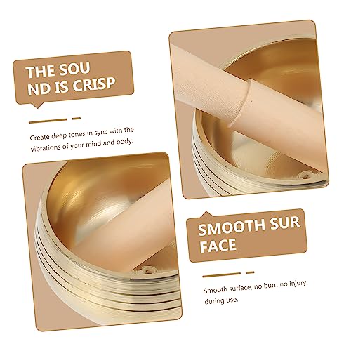 SECFOU 1set Tibetan Singing Bowl Handmade Meditation Sound Bowl with Mallet for Yoga Relaxation and Chakra Healing Lightweight Portable Meditation Accessory for - size: 8x8x5cm
