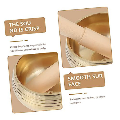 SECFOU 1set Tibetan Singing Bowl Handmade Meditation Sound Bowl with Mallet for Yoga Relaxation and Chakra Healing Lightweight Portable Meditation Accessory for - size: 8x8x5cm