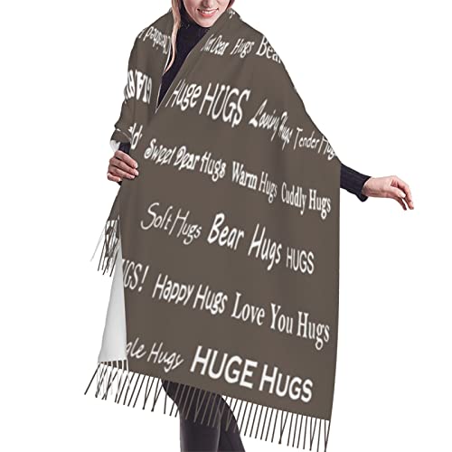 Hugs Shawl Gift For Friends And Family With Inspirational Messages Pashmina Positive Energy,Compassion,Serenity Wraps - color: Oqo03