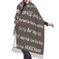 Hugs Shawl Gift For Friends And Family With Inspirational Messages Pashmina Positive Energy,Compassion,Serenity Wraps - color: Oqo03