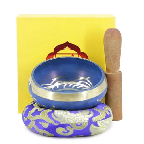 Tibetan Singing Bowl Meditation Handmade, Copper Yoga Sound Buddha Chime Ornament Singing Bowls(10.5cm) - size: 10.5cm