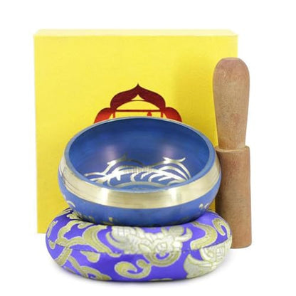 Tibetan Singing Bowl Meditation Handmade, Copper Yoga Sound Buddha Chime Ornament Singing Bowls(10.5cm) - size: 10.5cm