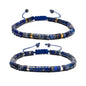 Mixed Gemstone Adjustable Braided Beaded Bracelet for Women, 2x4mm Heishi Disc Natural Healing Stone Summer Beach Jewelry, Yoga Gift for Her - color: Lapis Lazuli