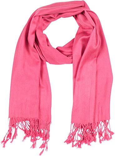 Sakkas 78" X 28" Rayon from Bamboo Soft Solid Pashmina Feel Shawl/Wrap/Stole - color: Fuchsia