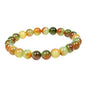 MJDCB Featured Men Women 8mm Beads Bracelet Elastic Natural Stone Yoga Bracelet Bangle 6.7" - color: Peacock Agate