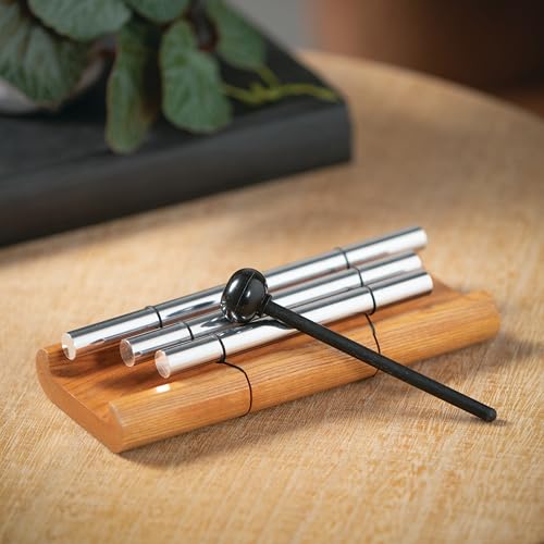 Woodstock Wind Chimes Zenergy Trio Hand Chime, Silver (7.7") Musically Tuned for Meditation, Yoga and Mindfulness, Great for Classrooms - size: 7.7"