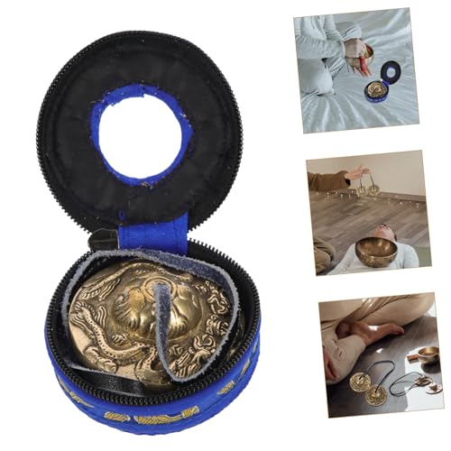 SECFOU Handcrafted Meditation Cymbal Bell with Storage Bag for Yoga and Mindfulness Practice Produces Harmonic Tones for Healing and Positive Energy