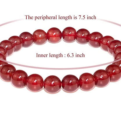 8mm Natural Gemstone Stretch Bracelet, Handmade Unisex Crystal Bracelets for Meditation, Yoga, Spiritual Healing & Positive Energy - color: carnelian