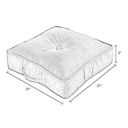 South Pine Porch Oakford 21-inch Square Floor Pillow, Charcoal - color: Charcoal