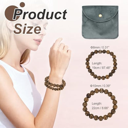 MECCANIXITY Pcs Prayer Beads Bracelet, Natural Wooden Bead Mala Bracelets Link Wrist for Men Women Beaded Stretch Crafts Bangle