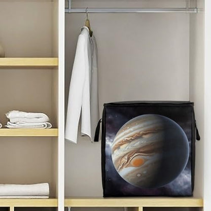Jupiter Landscape Storage Bag Portable Closet Organizer Storage Bags Quilt Storage Bags with Zippered Breathable Storage Bag with Carry Handles for Blanket Pillow Bedding