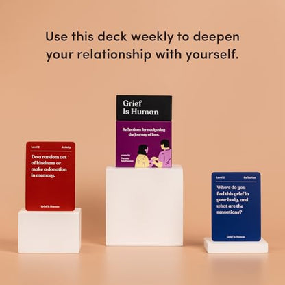 Grief is Human | Family & Friends Conversation Cards for Grieving | 70 Cards to Help You Process The Journey of Loss | Therapy for Adults - style: Grief Is Human