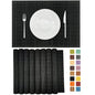 Set of 8 Pcs Bamboo Placemats Sushi Rolling Mat Japanese Style Natural Anti-Slip Bamboo Placemats Washable Heat-Resistant Table Mats for Dining Room and Kitchen（Black） - color: 4black, size: Set of 8