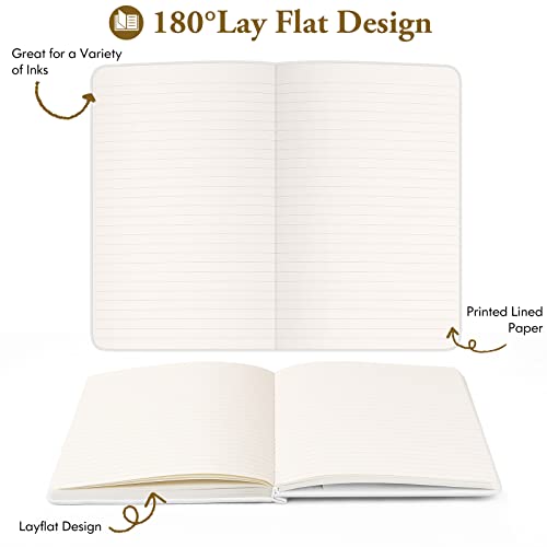 Huhuhero Lined Notebook Journal, 120Gsm Premium Thick Paper with Hardcover Faux Leather Notebook for Work School Note Taking, Office College Supplies 5.25"×8.25"(1, Navy Blue) - color: Navy Blue